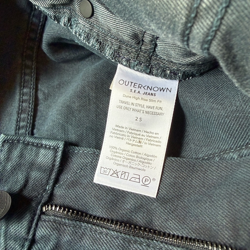 NWT Outerknown 100% Organic Cotton SEA Jeans Dune HighRise Slim Denim Women's 25 - Picture 13 of 14